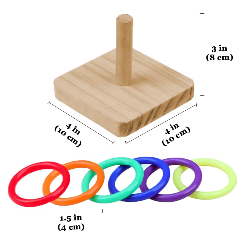 Meric CoCoo Interactive Bird Training Board for Cage, Wooden Block Puzzle, Small Intelligence Tabletop, Portable Wood Stand Set, Mental Stimulation Perch Shelf, Cage Supplies & Accessories - Image 3